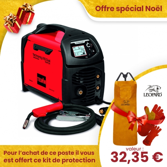 Telwin - Poste MIG MAG semi automatique multiprocédés à souder DUAL 210 Synergic + EPI offre Noël